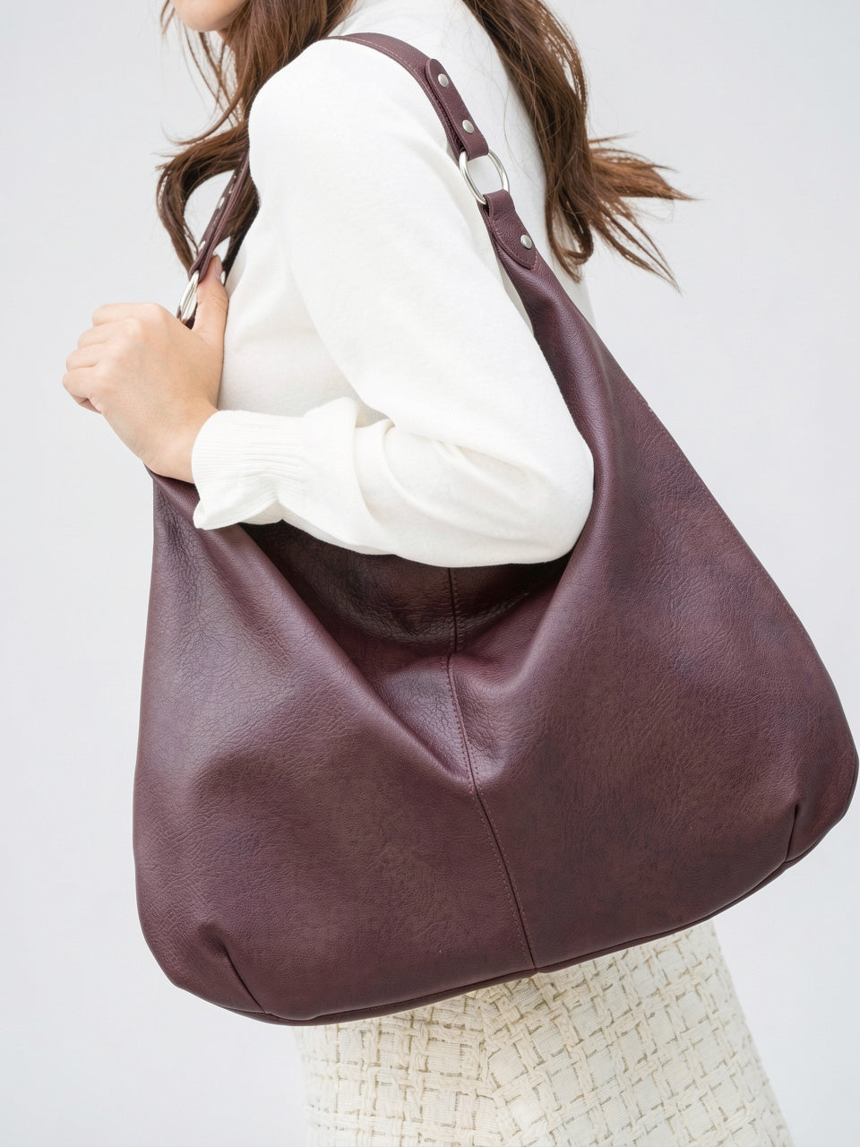 Adélaïde — Sac cuir hobo souple - 7