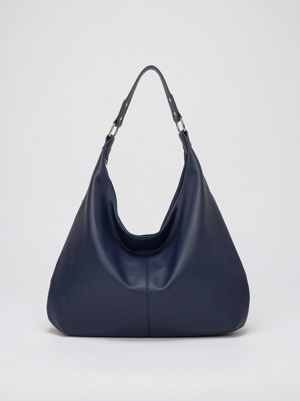 Adélaïde — Sac cuir hobo souple - Bleu