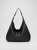 Adélaïde — Sac cuir hobo souple - Noir