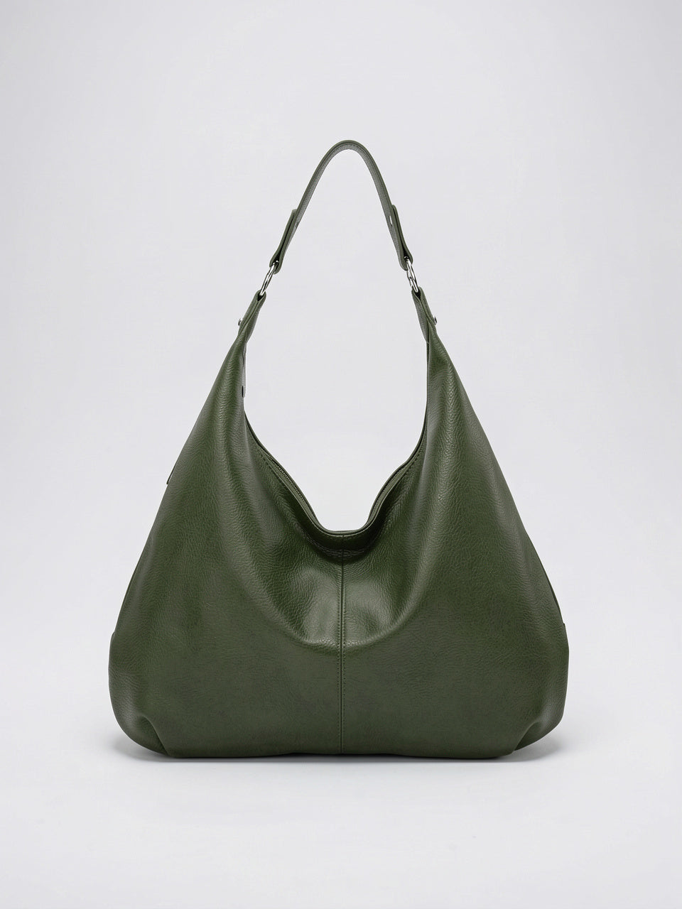 Adélaïde — Sac cuir hobo souple - Vert