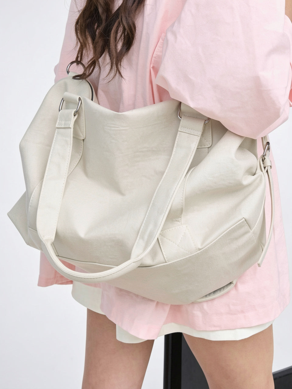 Albane — Grand sac à main rétro de cours souple à bandoulière - 24