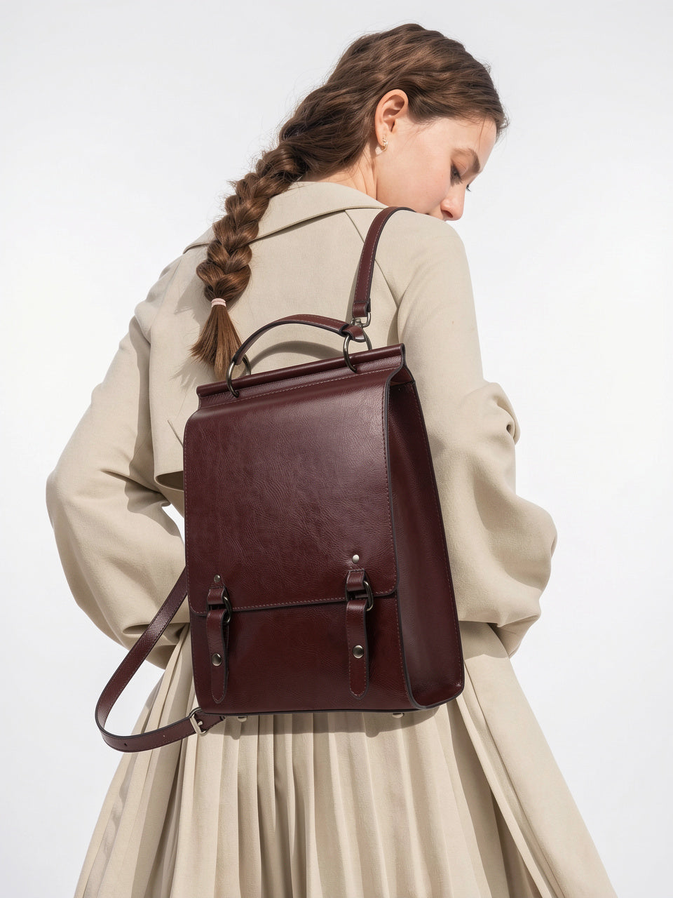 Aliénor — Sac à dos élégant en cuir femme - 2
