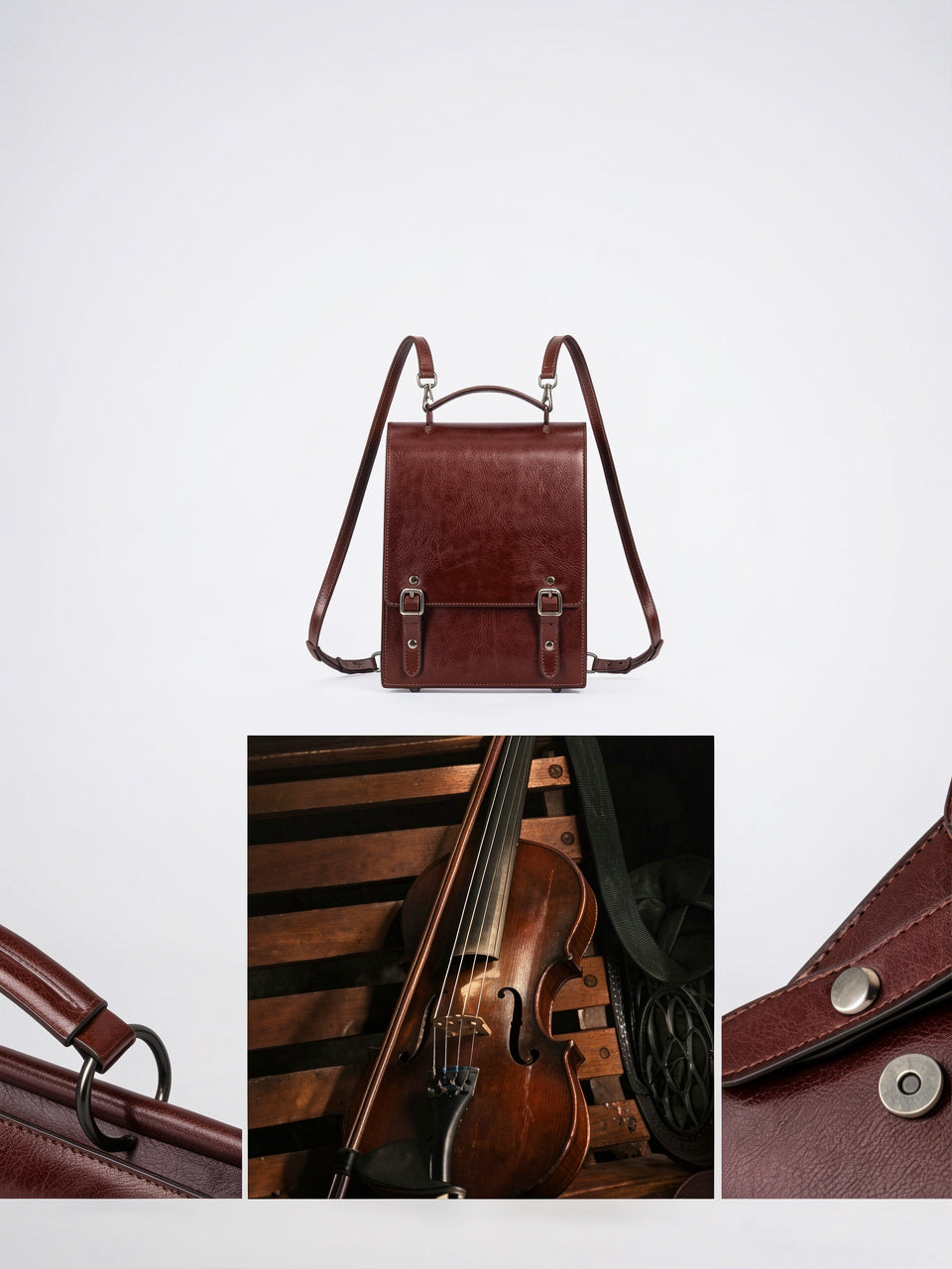 Aliénor — Sac à dos élégant en cuir femme - 8