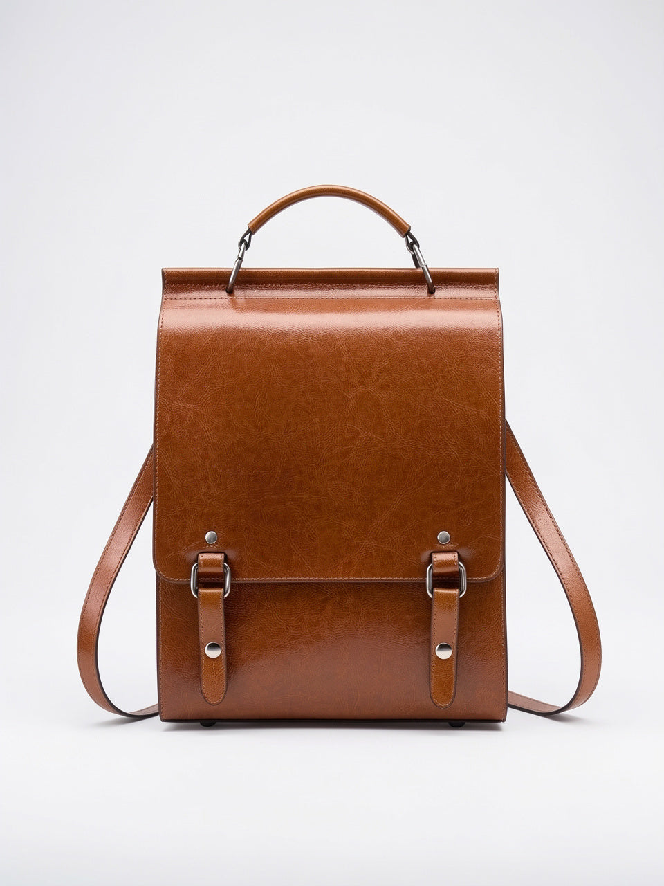Aliénor — Sac à dos élégant en cuir femme - Marron Clair
