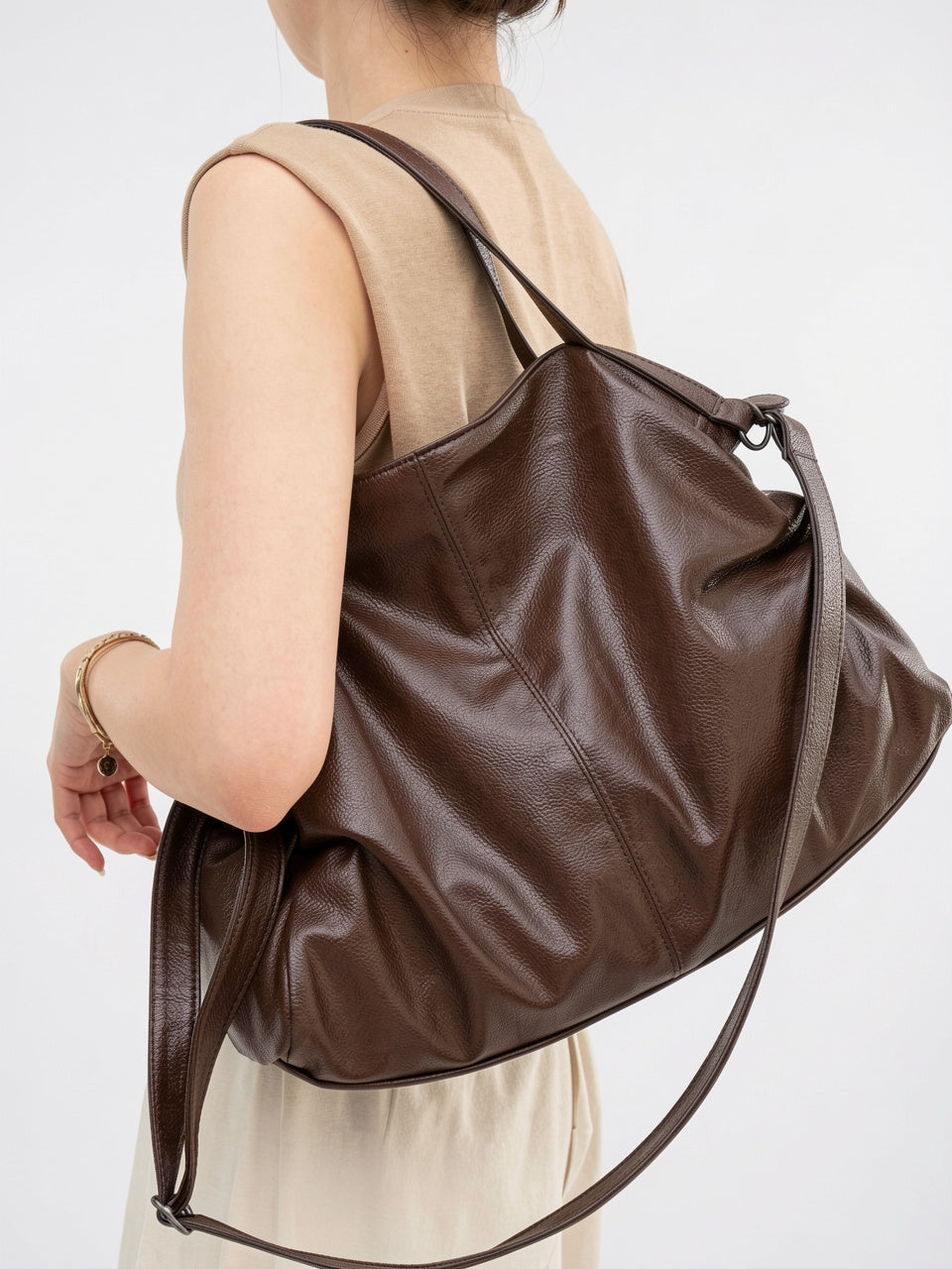 Apolline — Grand sac à main souple de cours avec bandoulière - 12