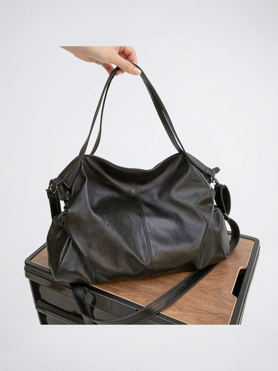 Apolline — Grand sac à main souple de cours avec bandoulière - 6