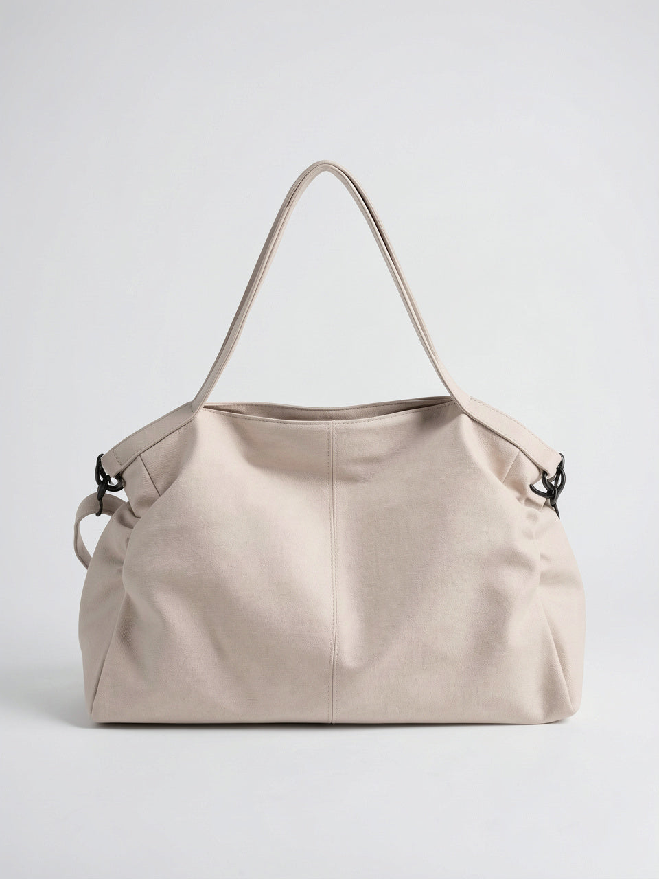 Apolline — Grand sac à main souple de cours avec bandoulière - Blanc