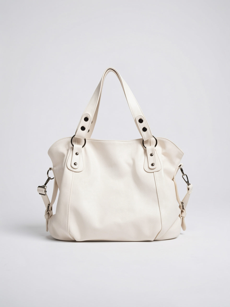 Artémis — Grand sac à main noir en cuir souple - Beige