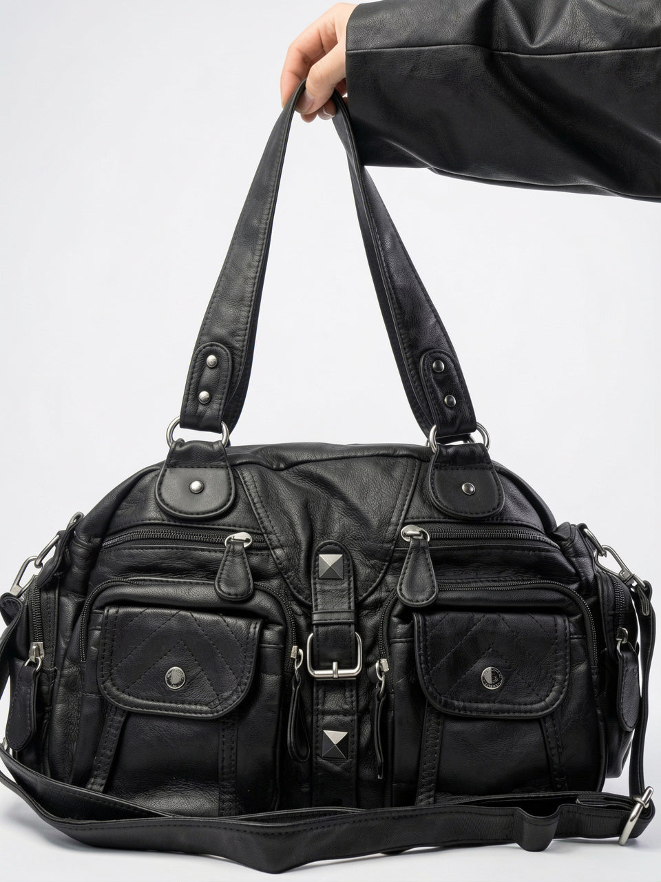 Automne — Grand sac à main rétro de cours multipoches à bandoulière - 4