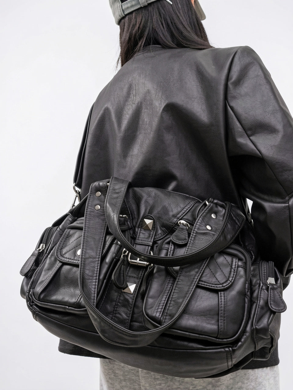 Automne — Grand sac à main rétro de cours multipoches à bandoulière - 8