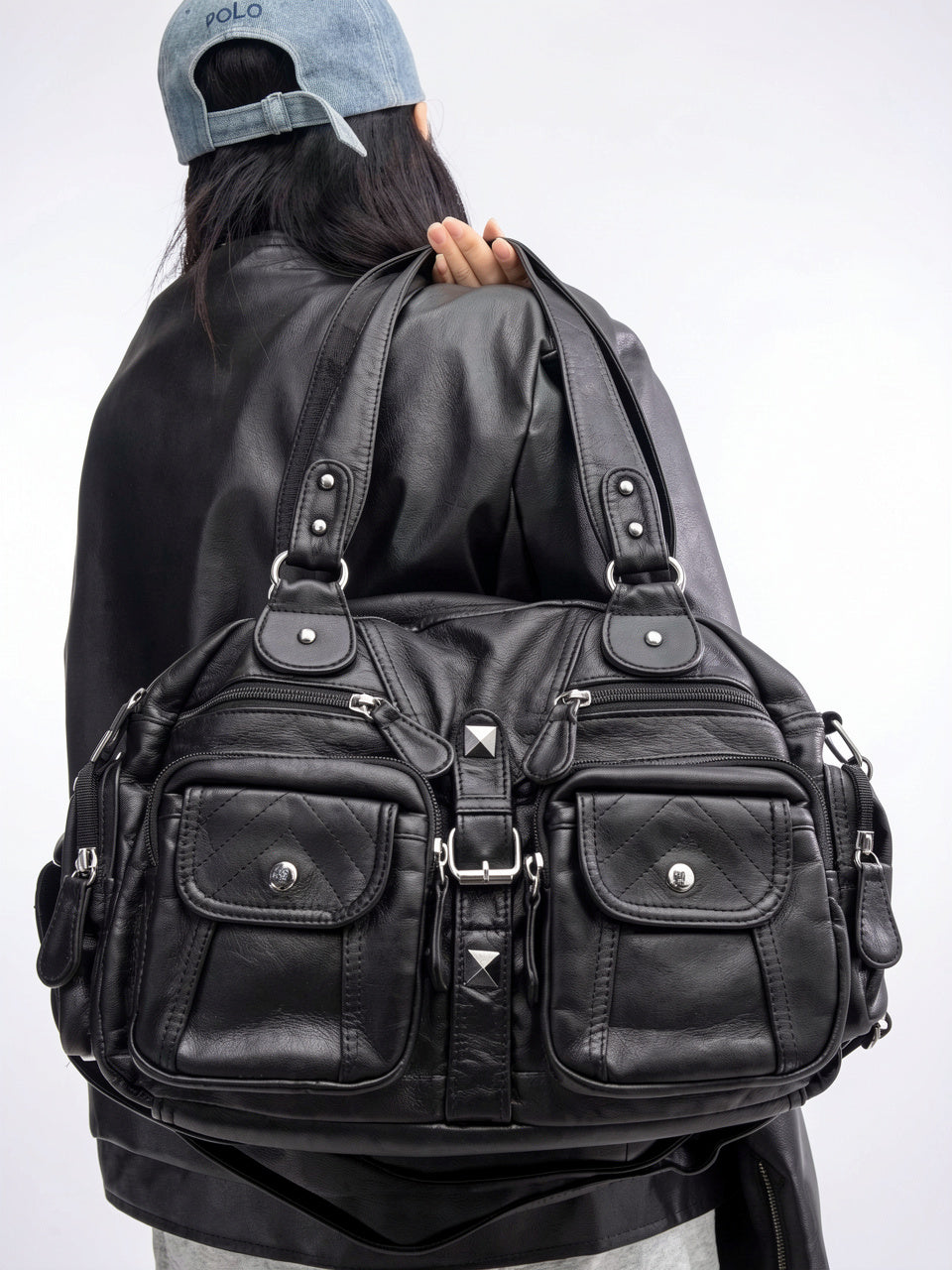Automne — Grand sac à main rétro de cours multipoches à bandoulière - 9