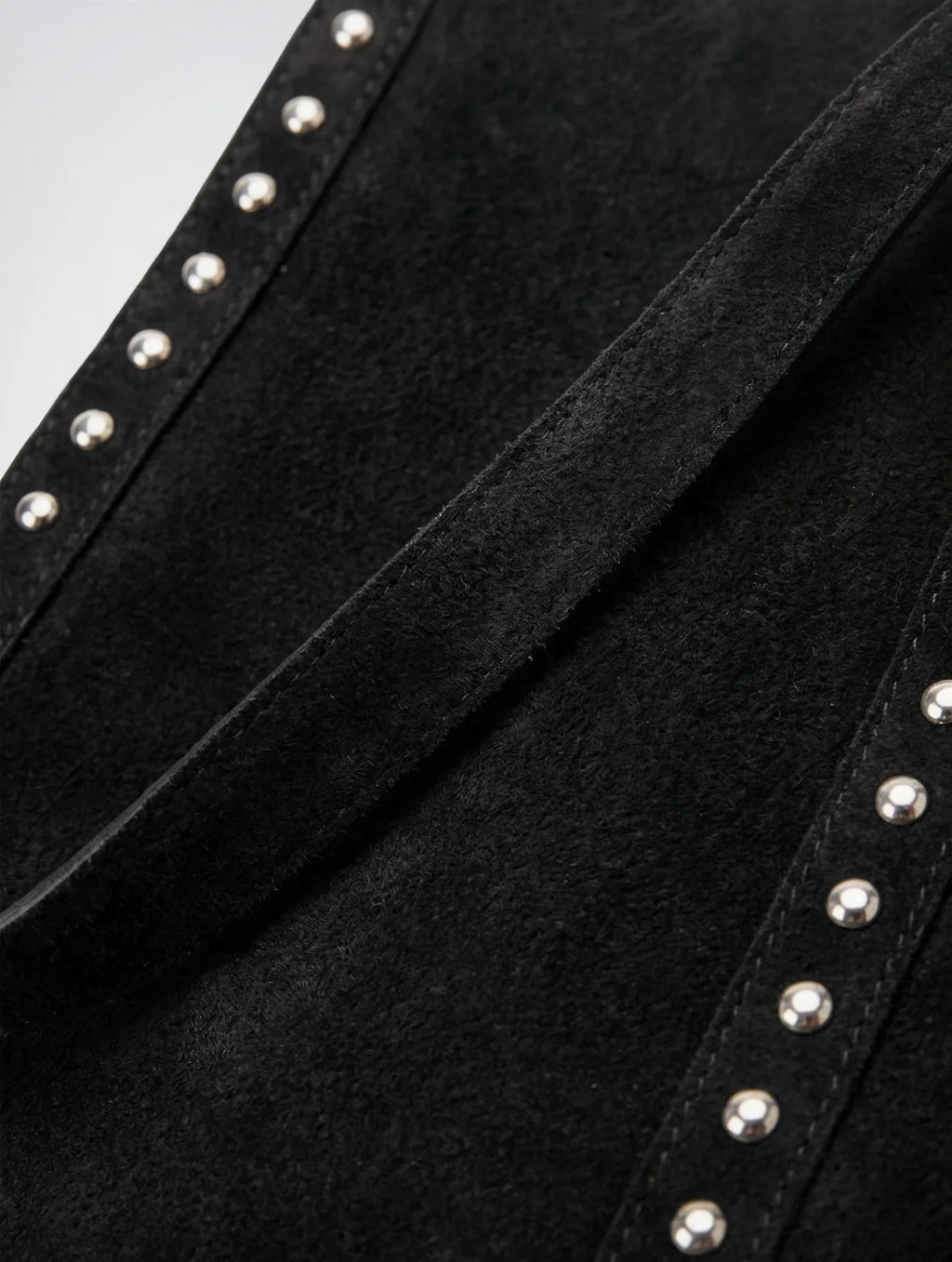 Hermine — Grand cabas vintage suédé à rivets