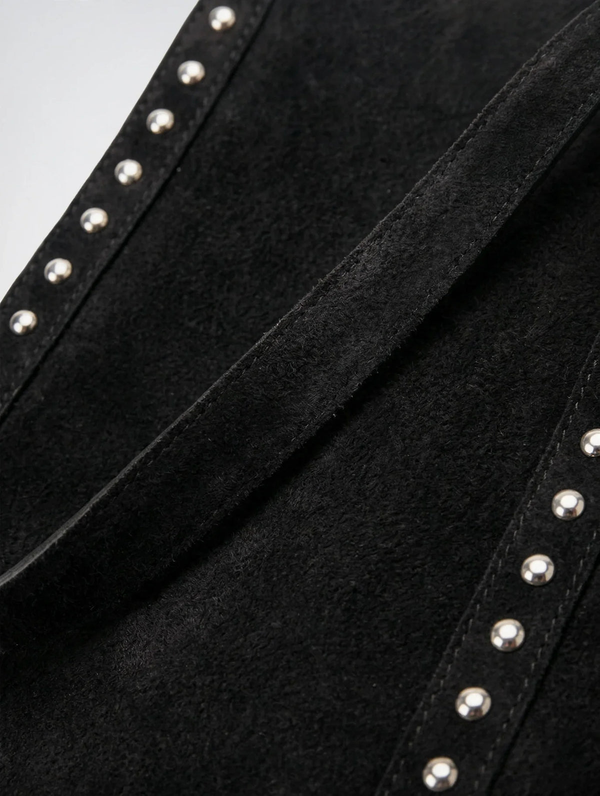 Hermine — Grand cabas vintage suédé à rivets