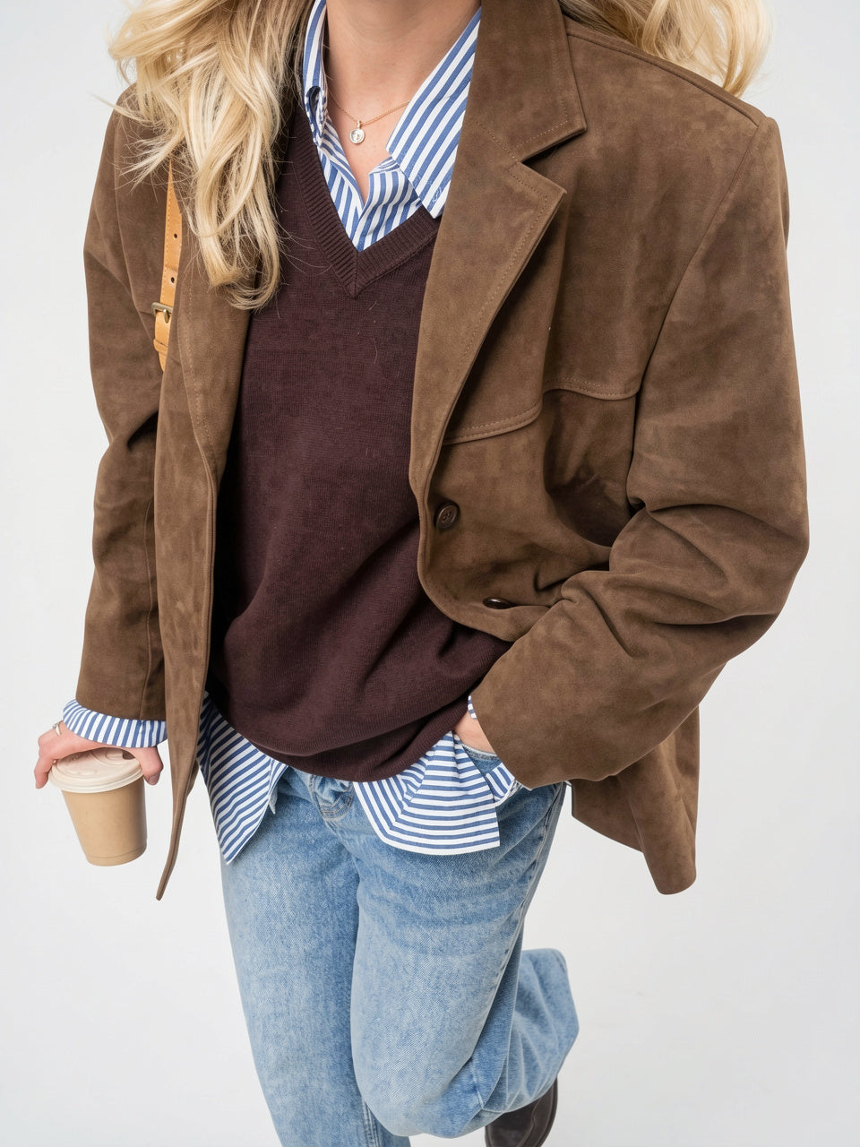 Blazer Oversize pour Femmes, Boutonné, Coupe Relax, Revers Classiques - 2