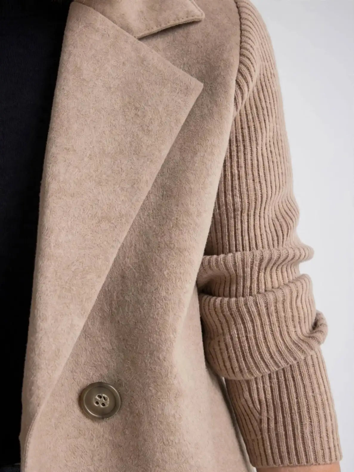 Manteau femme manches patchwork décontracté poches coton