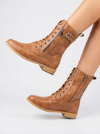 Bottes Cuir Lacets Fermeture Éclair Semelle Durable - 1
