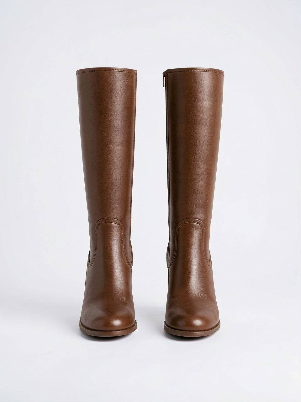 Bottes hautes femme fermeture éclair talon bloc - 4