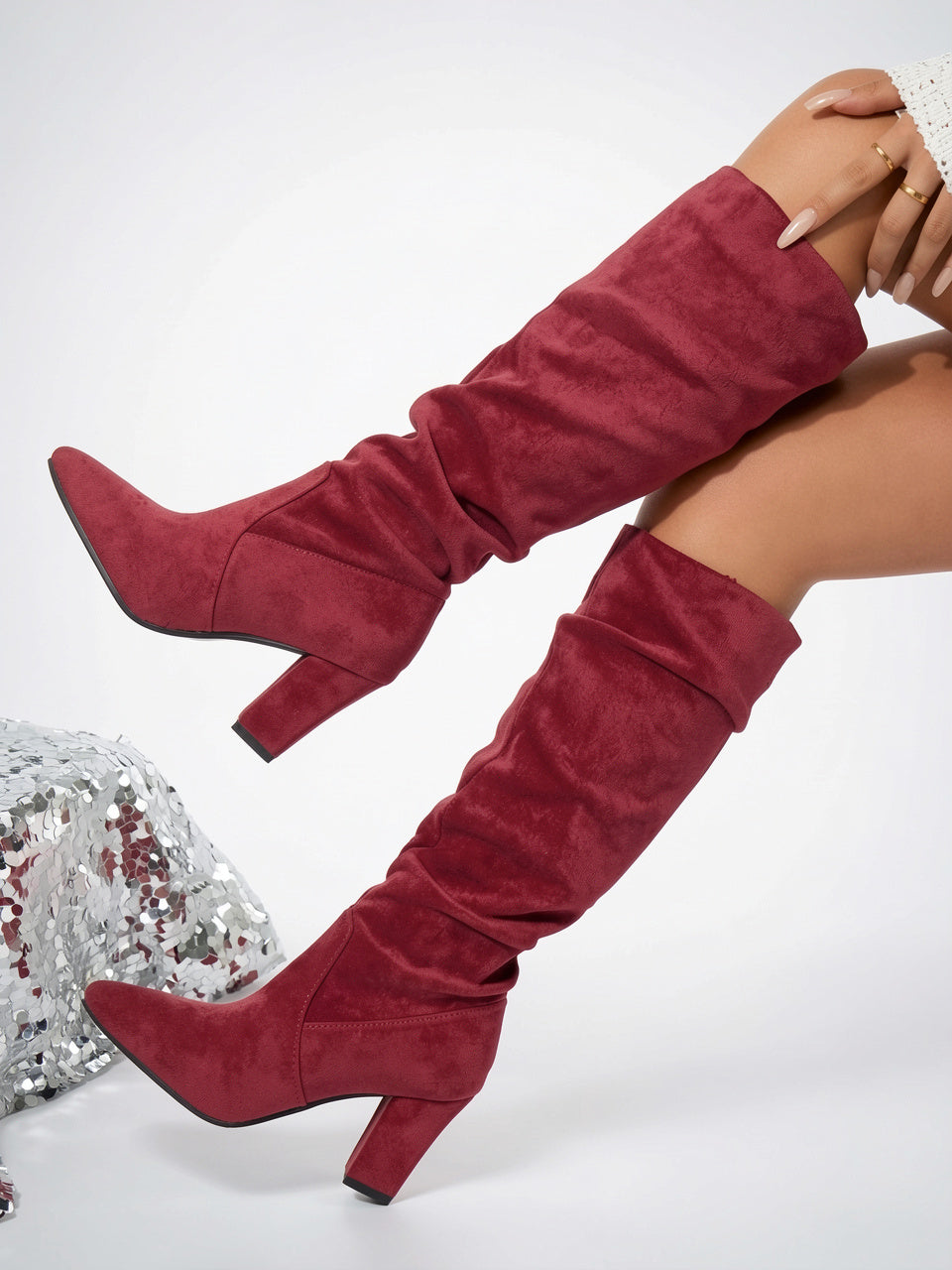 Bottes hautes femme moderne talon bloc ajustées - 11