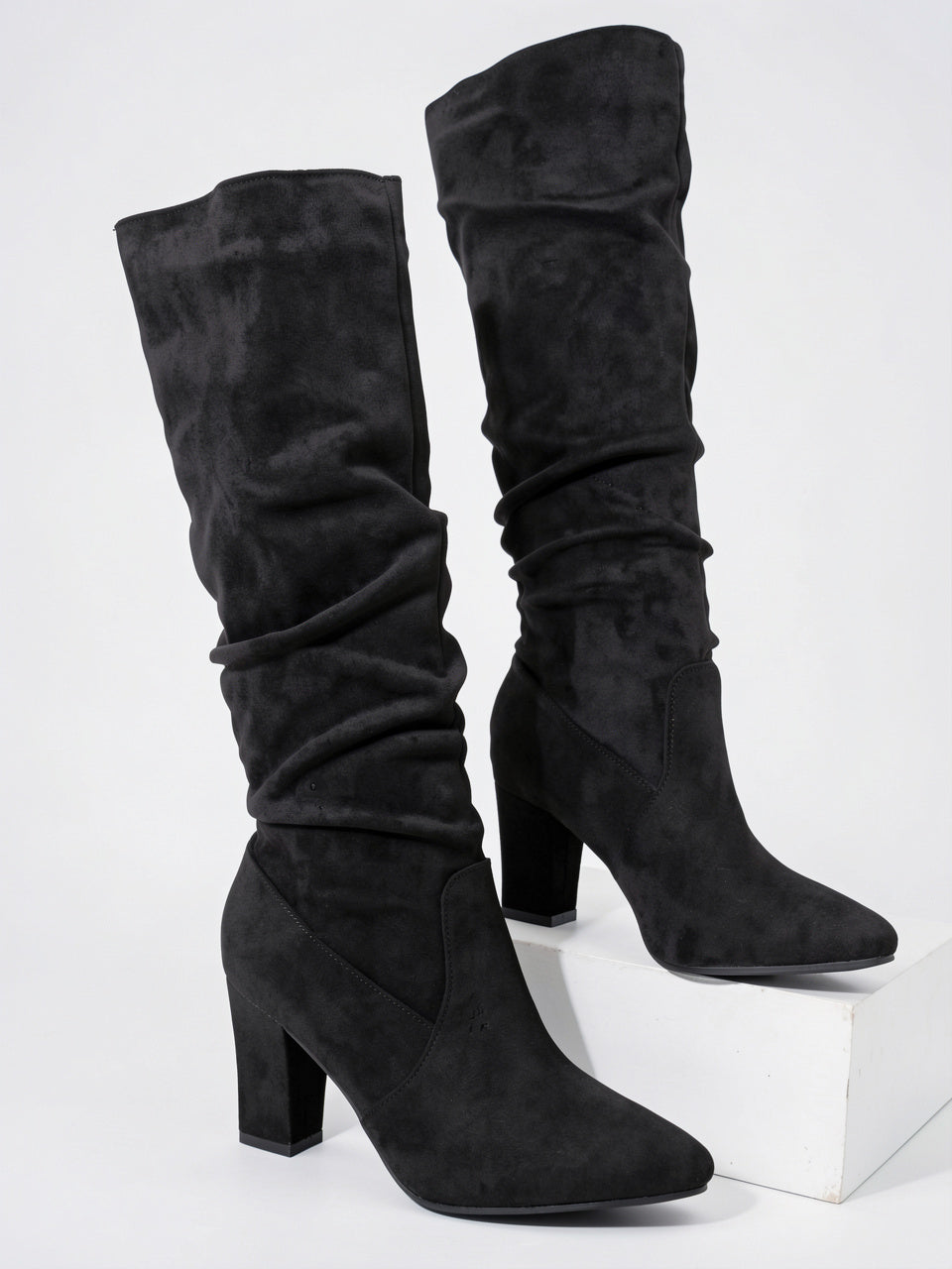 Bottes hautes femme moderne talon bloc ajustées - 6
