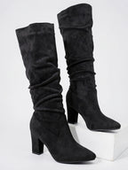 Bottes hautes femme moderne talon bloc ajustées - 6