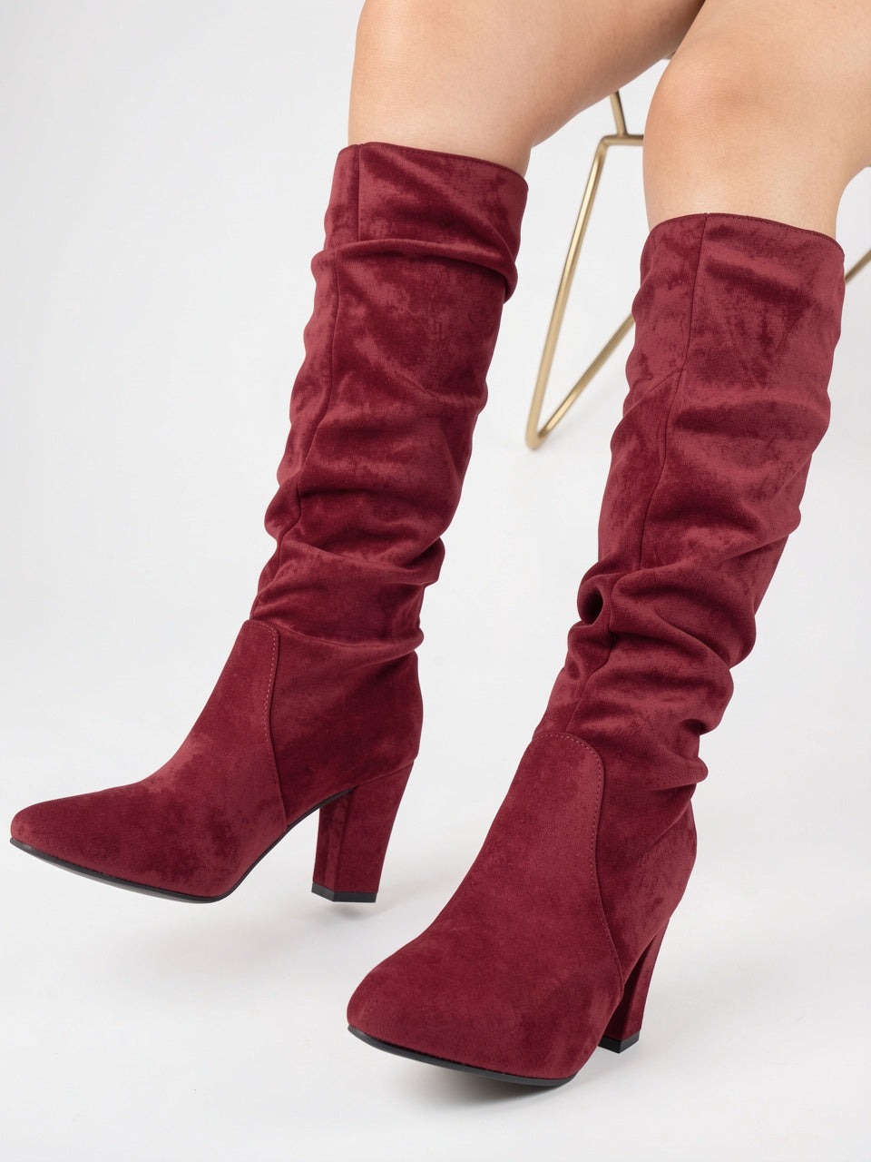 Bottes hautes femme moderne talon bloc ajustées - 9