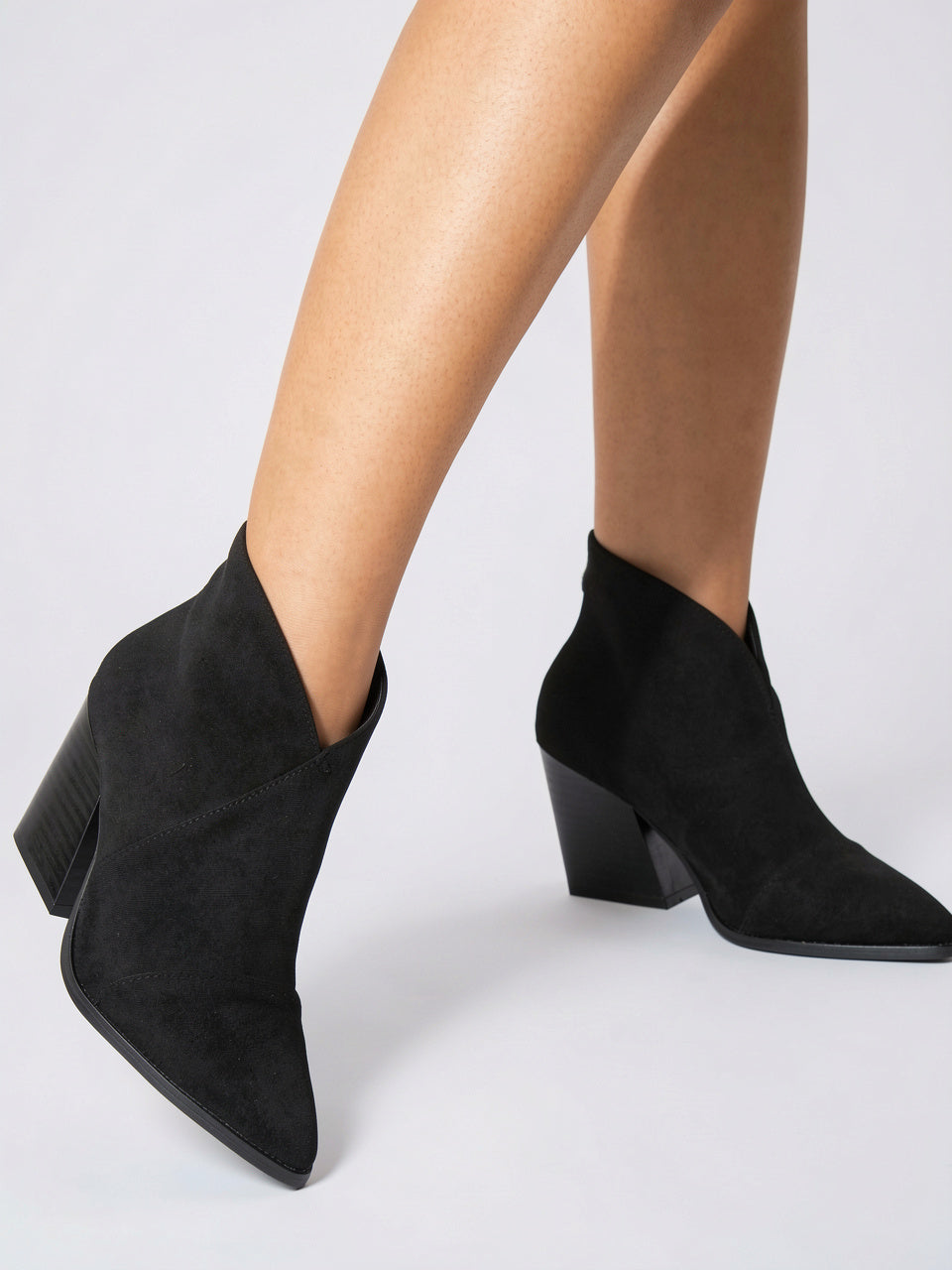 Bottines pour Femmes Style Chaussures Décontractées, Talon Bloc, Bout Pointu, Semelle Coussinée - 4