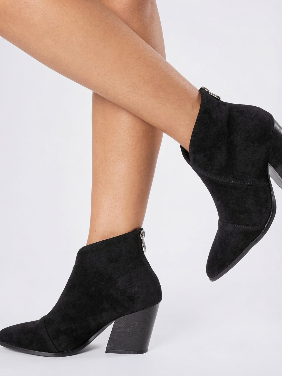 Bottines pour Femmes Style Chaussures Décontractées, Talon Bloc, Bout Pointu, Semelle Coussinée - 5