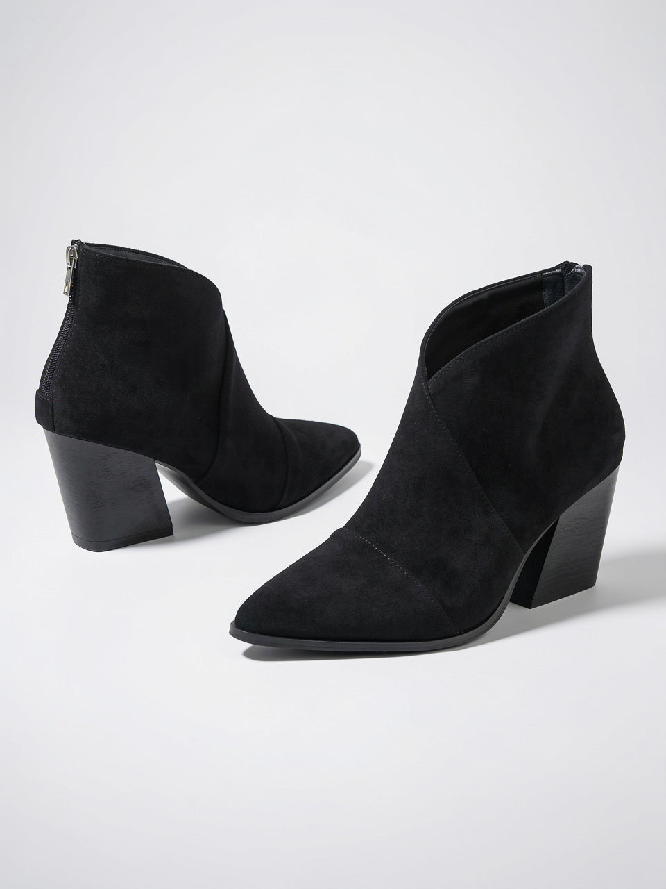 Bottines pour Femmes Style Chaussures Décontractées, Talon Bloc, Bout Pointu, Semelle Coussinée - 7