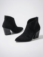 Bottines pour Femmes Style Chaussures Décontractées, Talon Bloc, Bout Pointu, Semelle Coussinée - 7