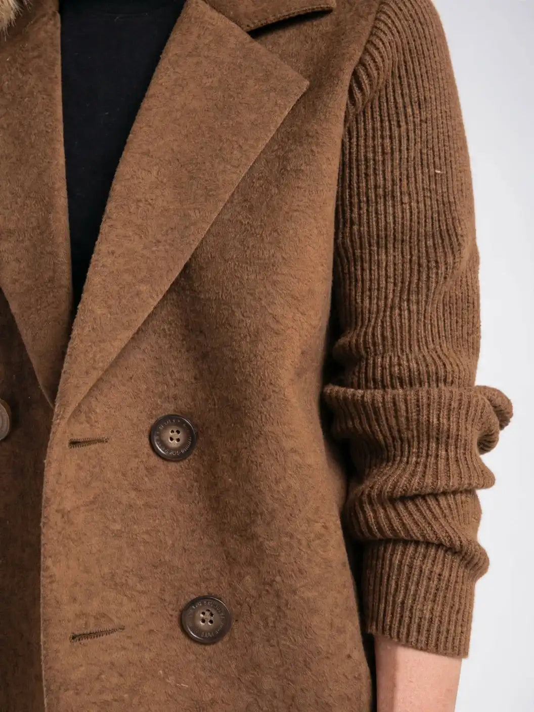Manteau femme manches patchwork décontracté poches coton