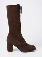 Ingrid — Santiags Bottines Femme Lacets Semelle Antidérapante Bout Rond