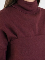 Isaline — Robe Mini Évasée Manches Longues Col Roulé Femmes, Tricot Doux
