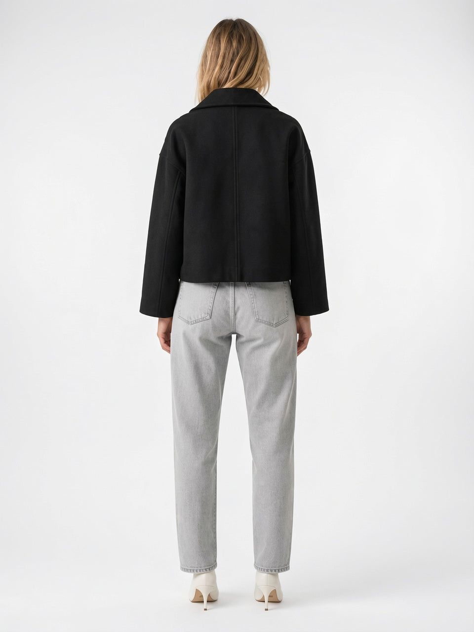 Caban Laine Court Oversize Boutonnage Croisé - 13