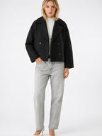 Caban Laine Court Oversize Boutonnage Croisé - 15