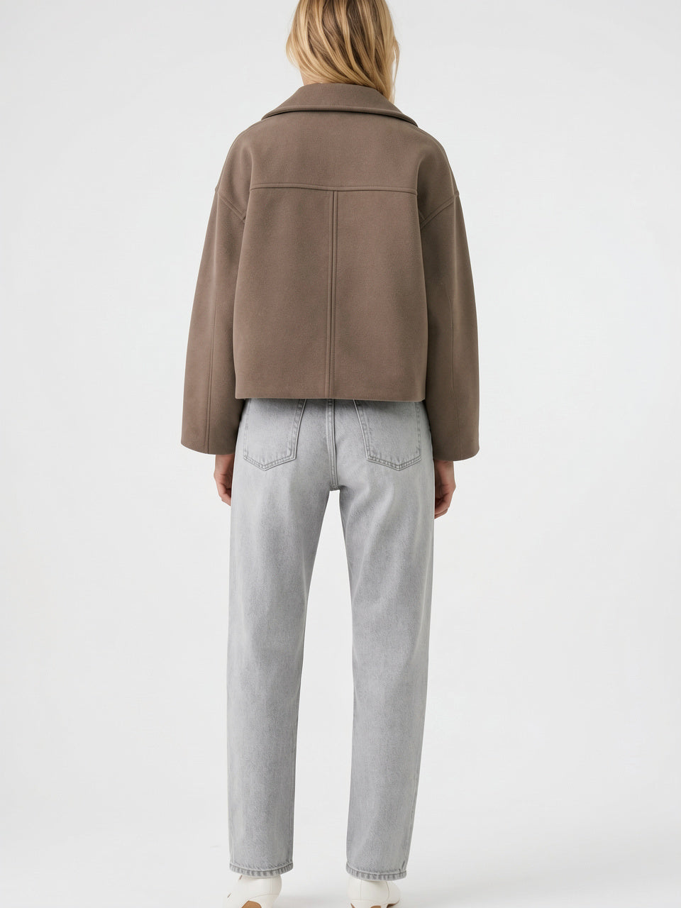 Caban Laine Court Oversize Boutonnage Croisé - 9