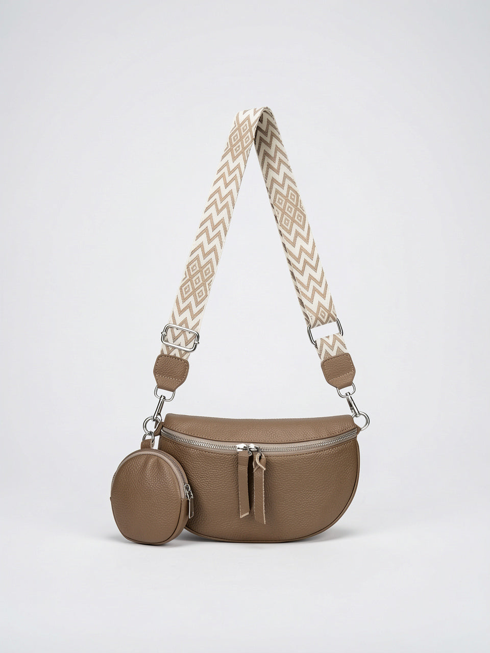 Callista — Sac banane tendance femme - Kaki Cuir