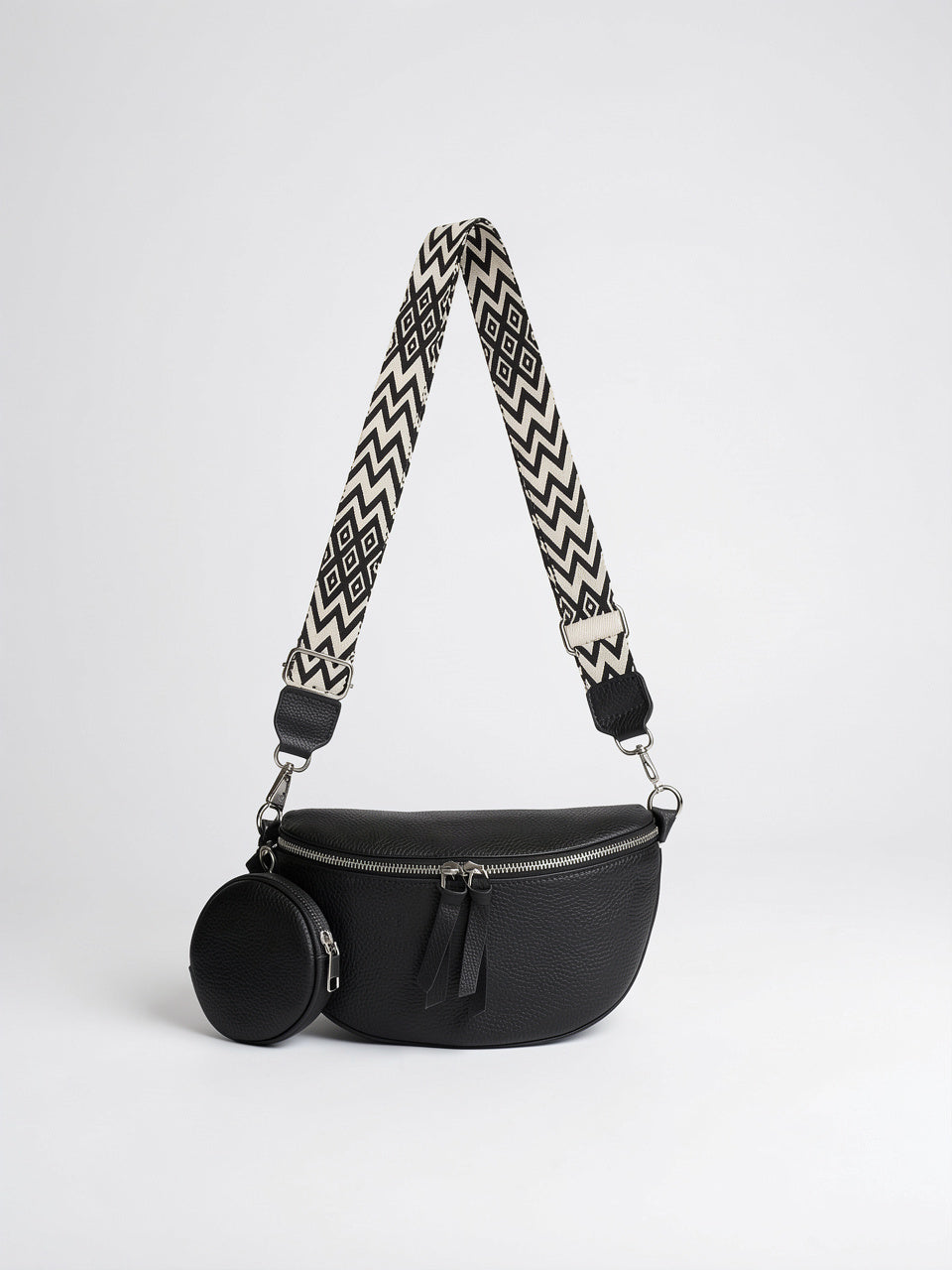 Callista — Sac banane tendance femme - Noir Cuir