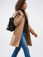 Aliette — Manteau d'Hiver Classique Boutonnage Frontal pour Femmes, Manteau d'Automne Taille Longue, Coupe Ajustée