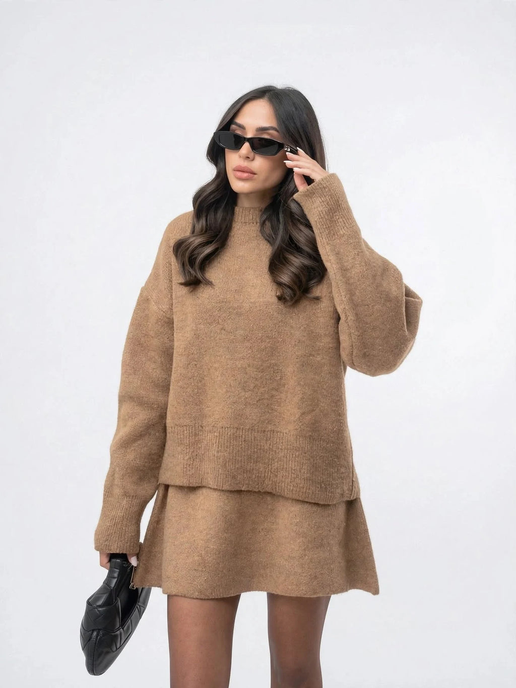 Ensemble Jupe et Pull Tricot Deux Pièces Relax