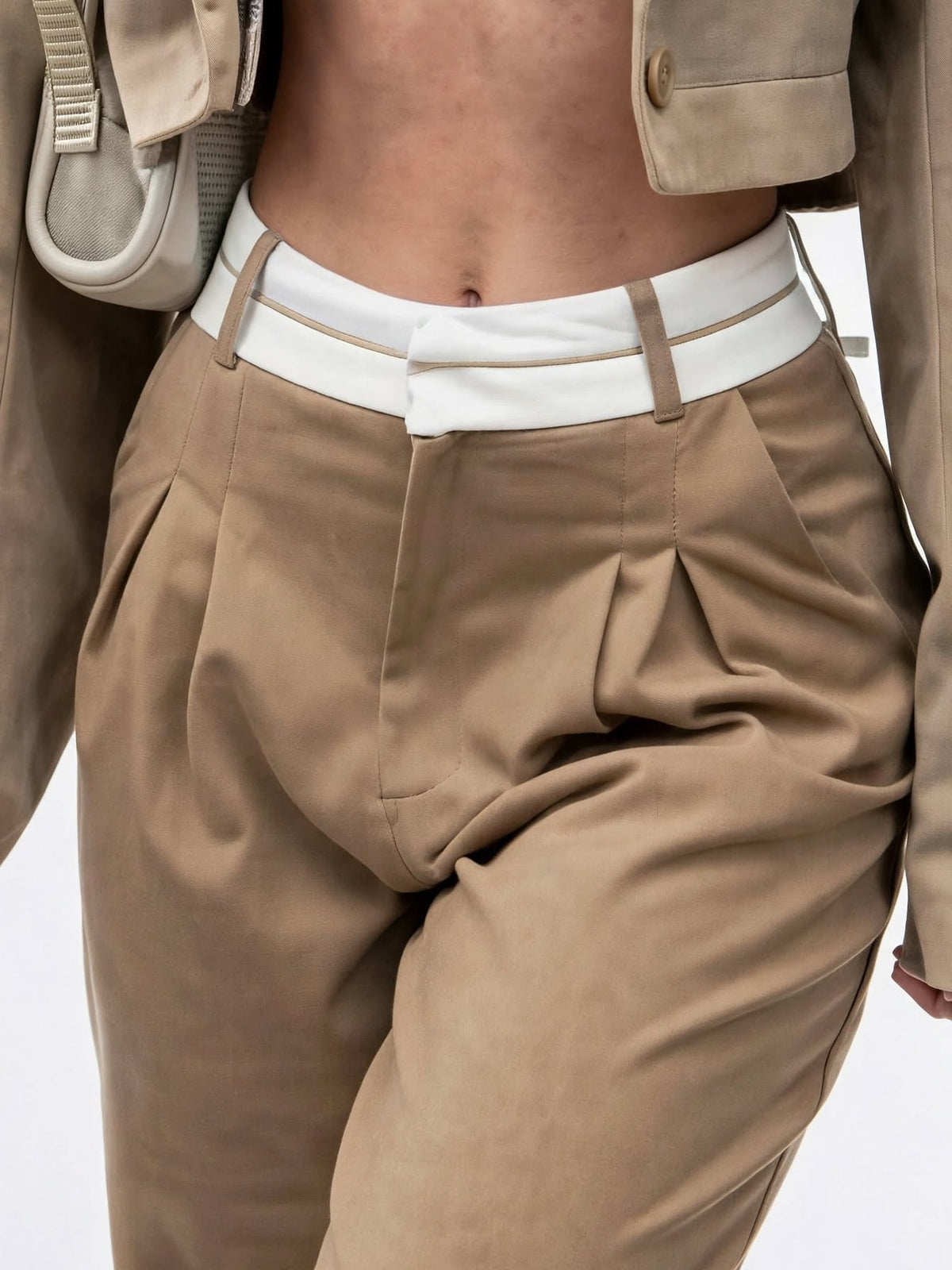 Pantalon Droit Taille Haute Mode Jambe Large