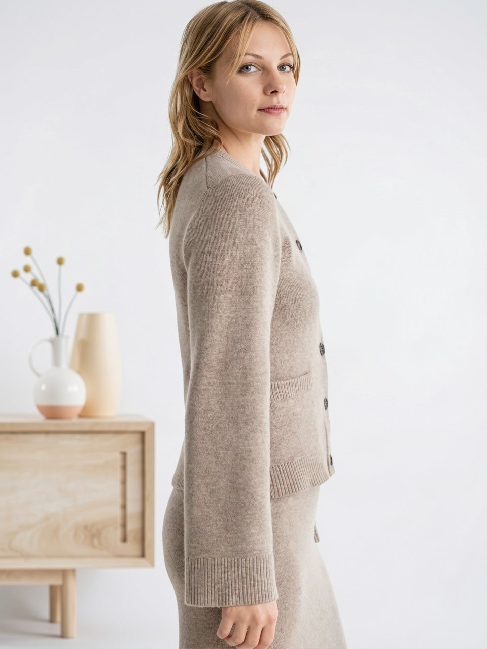 Cardigan boutons doux durable coupe moderne - 2