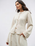 Cardigan boutons doux durable coupe moderne - Ivoire XS