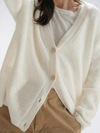 Cardigan Femme Col V Coupe Large Boutons Respirant - 3