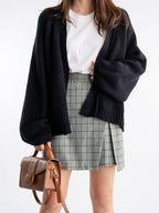 Cardigan femme manches amples col ouvert automne côtelé - 10