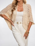 Cardigan Femme Ouvert Automne Motif Ajouré Droite - Beige S