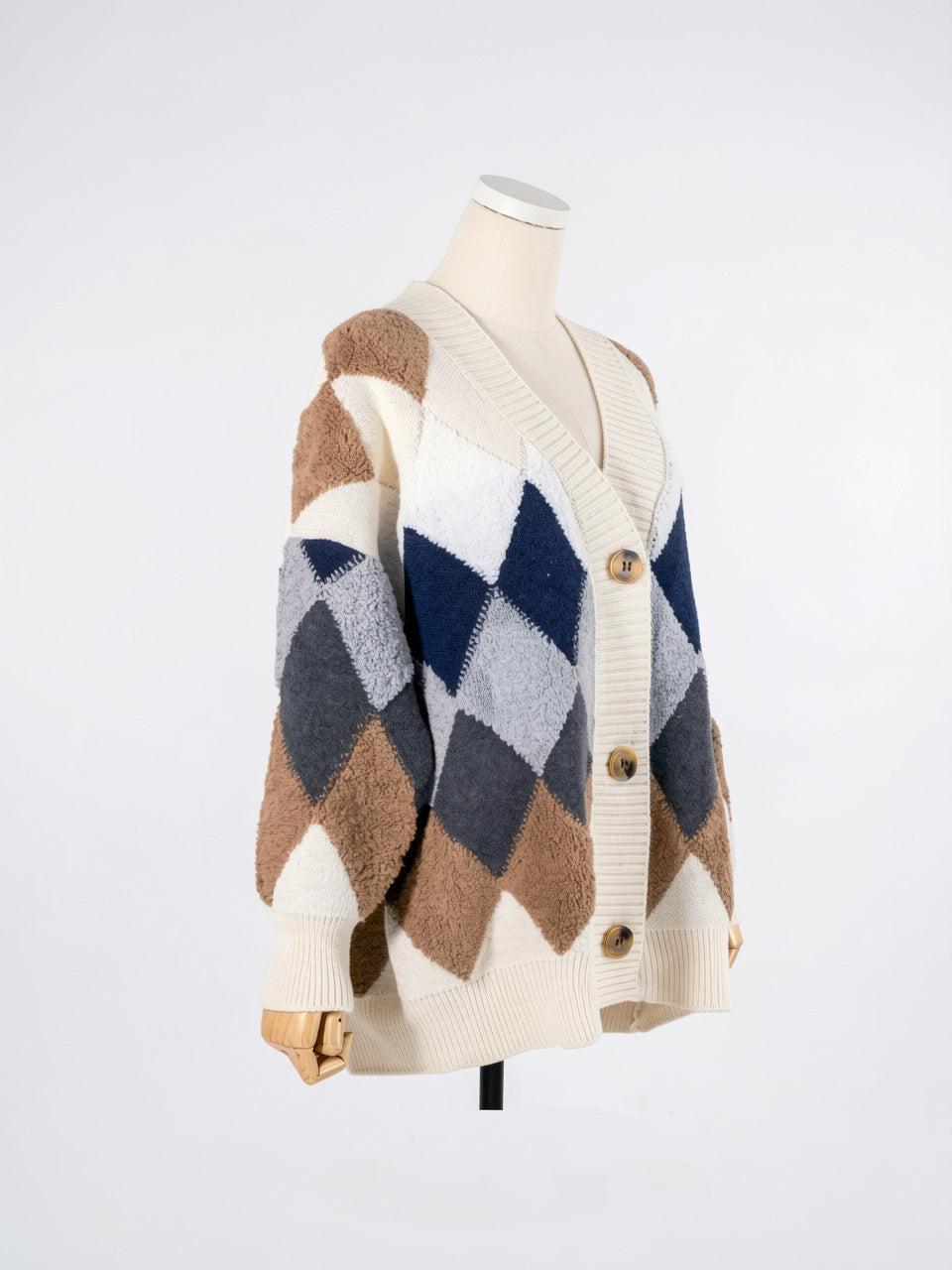 Cardigan Femme Oversize Moderne Tricot Manches Bouffantes - 4