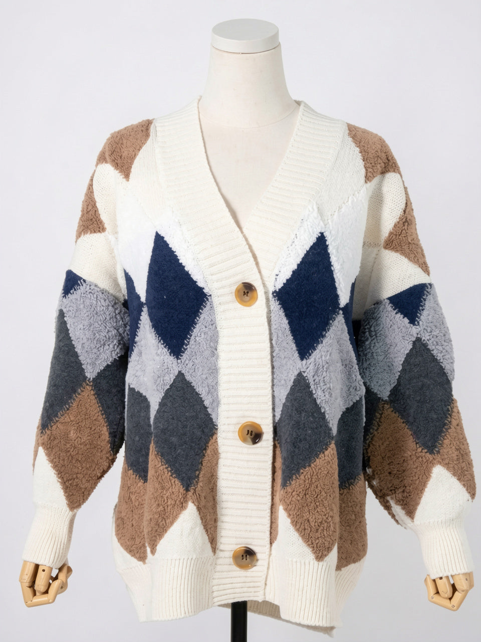 Cardigan Femme Oversize Moderne Tricot Manches Bouffantes - 5