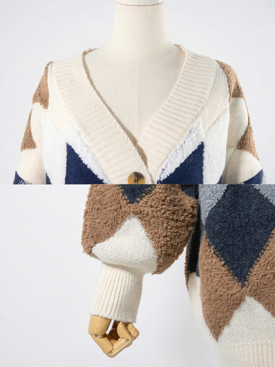 Cardigan Femme Oversize Moderne Tricot Manches Bouffantes - 6