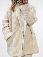 Cardigan Femmes Front Ouvert Oversize Maille Poches - 3