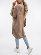 Cardigan Long Oversize Femme Tricot Confortable Libre Manches Longues - 14